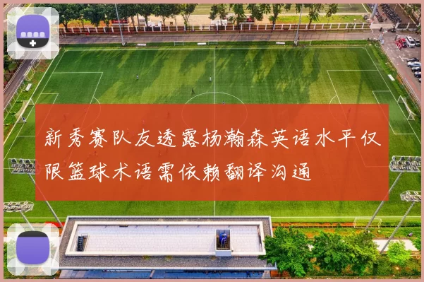 新秀赛队友透露杨瀚森英语水平仅限篮球术语需依赖翻译沟通